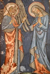 Kościół protestancki Saint-Pierre-le-Jeune, Fresco, Strasburg, Francja.
