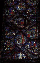 Sceny z życia Karola Wielkiego (747-814) z ambulatorium, ok. 1215-35 (witraże) (zob. też 98072)