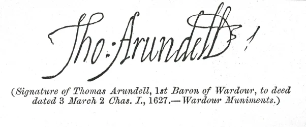 Podpis Thomasa Arunella