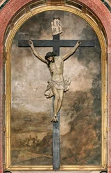 Transept południowy, Ołtarz Krzyża, Angelo Nani i Carlo Natali 1641, Drewniana Trumna Giacomo Bertesi 1687, Katedra Santa Maria Assunta, Katedra Cremona, Lombardia, Włochy (foto)