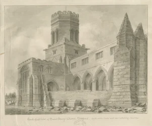 Stafford - Kościół Mariacki: rysunek w sepii, czerwiec 1842 r.