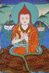 Świątynia Tysiąca Buddów kongregacja Dashang Kagyu Ling Jamgon Kongtrul Lodroe Thaye Modlący się mnich, La Boulaye, Francja