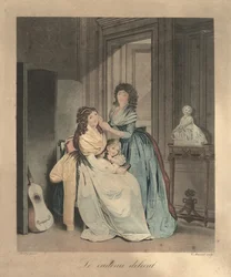 Delikatny prezent, Paryż, ok. 1820 r. (grawerunek)