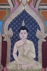 Życie Buddy, fresk ścienny, klasztor Wat Maniratanaram, Phnom Penh, 2022 (zdjęcie)