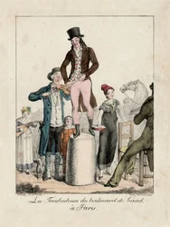 Trubadurzy z Boulevard de Gand, Paryż, ok. 1820 r. (rycina)