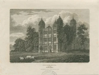 Tixall Hall - Brama: rycina, 25.11.1775