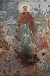 Ukraina, Kijów, Ławra Kijowsko-Perczerska (Klasztor Jaskiń Prawosławnych-oryg 1051), fresk przy wejściu