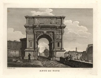 Widok Łuku Tytusa, Arco di Tito, Rzym