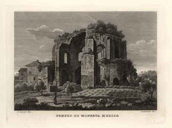 Widok na świątynię Minerva Medica, Tempio di Minerva Medica lub nimfeum, Rzym