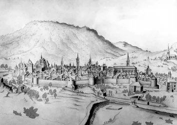 Widok na miasto Chambery w Sabaudii