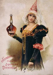 Kobieta w średniowiecznym stroju (pocztówka)