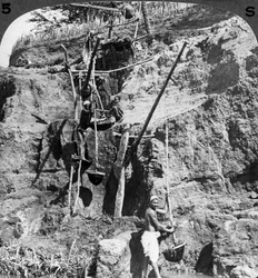 Egipski szaduf podnoszący wody Nilu na spragnione pola, Egipt, 1905