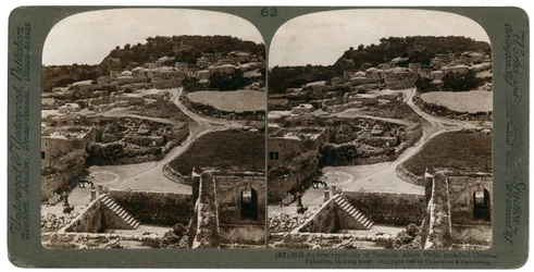 Starożytne królewskie miasto Samaria, gdzie Filip głosił Chrystusa, patrząc na zachód, Palestyna, 1900.