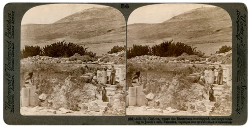 Góra Gerizim, gdzie czcili Samarytanie, Palestyna, 1900.