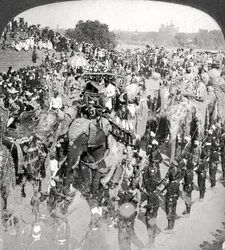 Princes in the Grand State Entry, Durbar, Delhi, Indie.