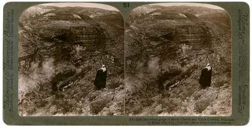 Wąwóz Brook Cherith i klasztor Eliasza, Palestyna, 1890.