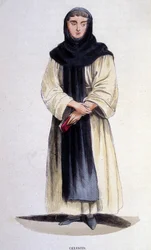 Celestyna zakonu zakonnego założonego w 1254 r. przez Celestyna V. Rycina XIX w.