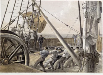 Ogromna boja punktowa została narysowana 2 sierpnia 1858 r. - w „The Atlantic telegraph” W.H. Russela, ok. 1930 r. 1860