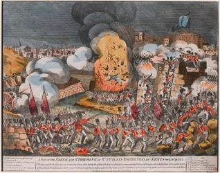 „Widok na oblężenie i szturm na Ciudad Rodrigo w Hiszpanii na Jany. 19. 1812?