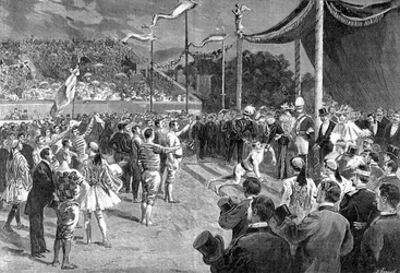 O Igrzyskach Olimpijskich: maratończyk - w „The Illustré Journal”, 26.04.1896.
