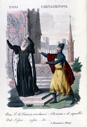 Adelaide Tosi i Orazio Cartagenova w „The Normans in Paris” Saverio Mercadante. Kompozytor włoski (1795-1870).