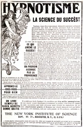 Reklama książki o hipnozie - w „Le Petit Journal””