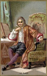 Alain Rene Lesage (Alain-Rene Le Sage) (1668-1747). XIX-wieczna chromolitografia.