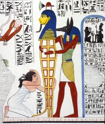 Anubis i mumia - w „Zabytkach Egiptu i Górnej Nubii” Ippolito Roselliniego (Rossellini).