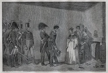 Aresztowanie księżnej Berry (1798-1870 Marie-Caroline de Bourbon-Sicily) w Nantes 7 listopada