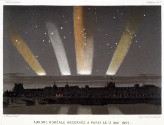 Aurora Borealis obserwowana w Paryżu 13.05.1869 – w „Magnetyzmie i elektryczności” Amédée Guillemin