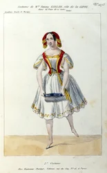 Austriacka tancerka Fanny Elssler (1810-1884) w balecie „La gipsy” 1839 XIX-wieczna grafika