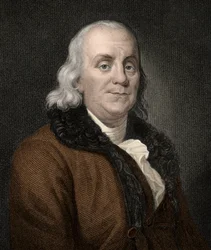 Benjamin Franklin (1706-1790) - rycina - XIX wiek