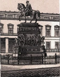 Berlin, Niemcy: pomnik Fryderyka II Wielkiego (Fryderyka Wielkiego). w „” Świat ilustruje 168 odsłon”” Niedatowany (koniec XIX wieku)