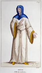 Berthe, córka Lotharii II, króla Lotaryngii. grawerunek z 1830