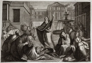 Biblia Royaumont, Stary Testament: Pokuta Niniwitów. Mieszkańcy Niniwy pokutują za orzeczeniem świętego proroka Jonasza. Ilustracja z 1811 roku.