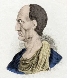 Kajusz Mariusz nazwał mędrca (157-86 pne) generałem i rzymskim mężem stanu. Rycina XIX wieku.
