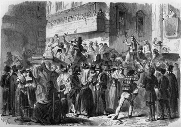 Karnawał rzymski na podstawie rysunku Gierdziejewskiego z 1858 r.