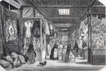 Carre du Palais Royal (Palais-Royal) w Paryżu w XIX wieku - Grawerowanie w „Tableau-de-Paris” Edmonda Texiera 1852