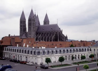 Cathedrale de Tournai (Belgia), widok z zewnątrz.