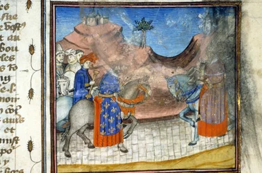 Karol VI. Miniatura (512, 452r): Wniosek o zezwolenie do Biblioteki Miejskiej w Tuluzie (tel: 05 62 27 66 66)
