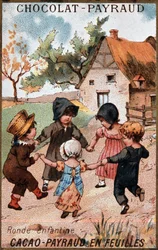Okrągła gra dla dzieci, reklama czekolady Payraud, v. 1895