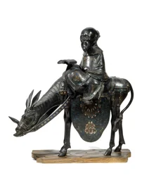 Chiński filozof Lao Tzu (Laozi lub Lao-Tzu lub Lao-Zi) Chiński filozof ma osła. Statuetka