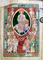 Chrystus i prorocy Starego Testamentu. Rękopis opactwa Citeaux. Komentarze na temat Jeremiego de Saint Jerome (XII wiek). Dijon, Biblioteka Miejska
