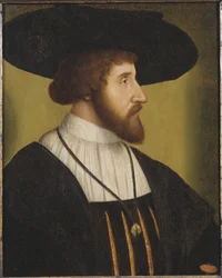 Christian II de Danemark, de Suede et de Norvege - Portret króla Danii Christiana II (1481-1559), Anonim. Olej na drewnie, I poł. XVI w. Wymiar : 38x30 cm. Muzeum Narodowe w Sztokholmie