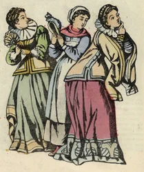 Kopciuszek i jej piękne siostry. Ilustracja do bajki Charlesa Perraulta „Kopciuszek lub La petite slipper de verre”