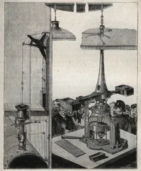 Moneta: Bilans parowy London Mint. Grawer z 1885 roku w „Les arts et metiers illustres” Adolphe BITARD.