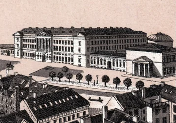 Kopenhaga, Dania: widok na zamek Christiansborg (Zamek Christiansborg w Kopenhadze). w „” Świat ilustruje 168 odsłon”” Niedatowany (koniec XIX wieku)