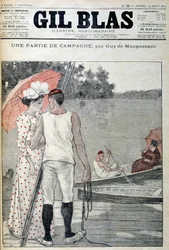 Okładka „”Gil Blas”” ilustrująca „”Część kampanii””” autorstwa Guy de Maupassant. 14.08.1892.
