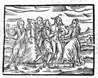 Taniec z diabłem Francesco Guaccio „Kompendium Maleficarum” Mediolan 1608