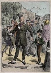 David Copperfield i pan Micawber, ilustracja z „Dawida Copperfielda” Charlesa Dickensa („Pan Micawber zadbał o to, żebym znał nazwy ulic”)
